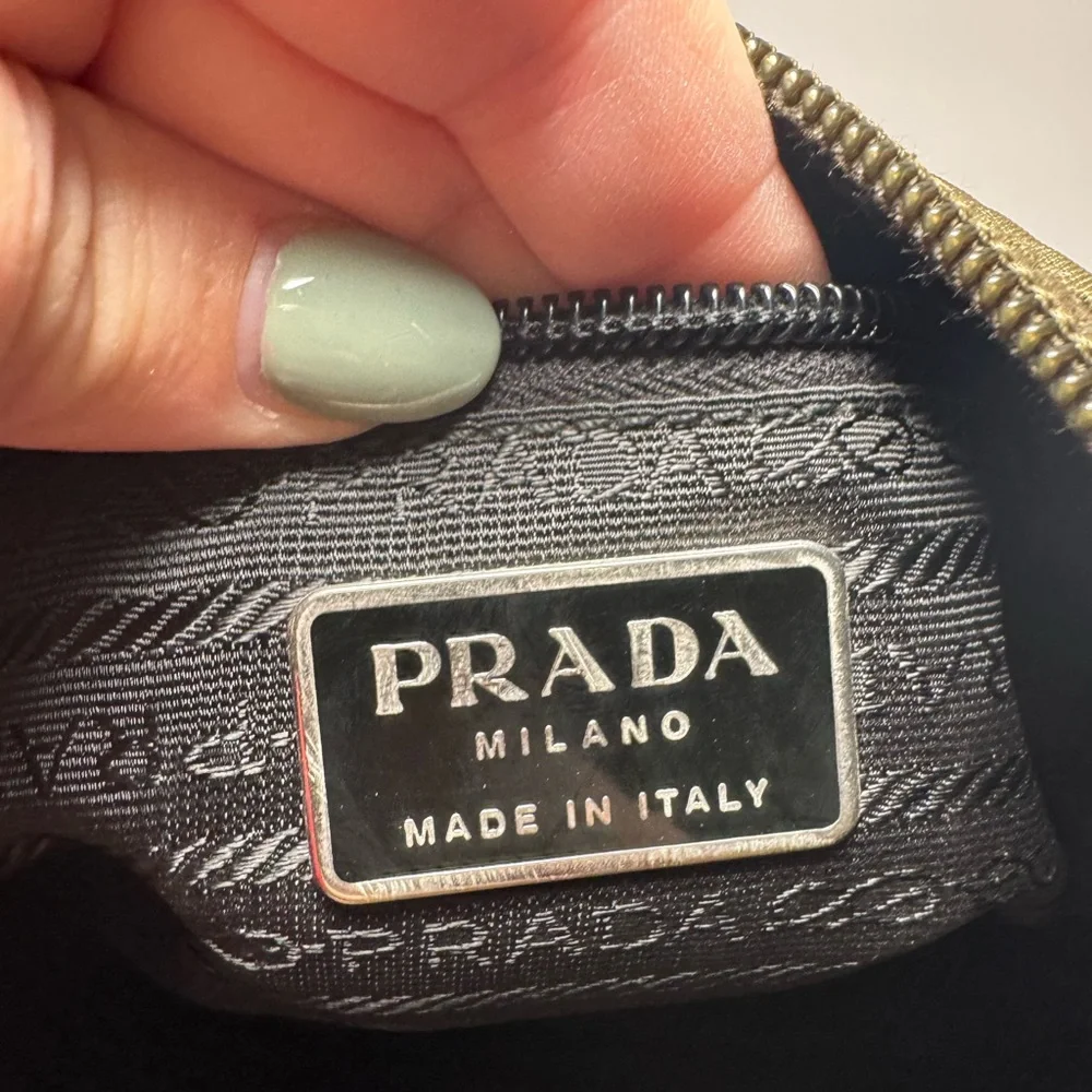 SOLD Prada Olive Green Nylon Shoulder Bag Hobo Style Luxury Fashion - Picture 4 of 16